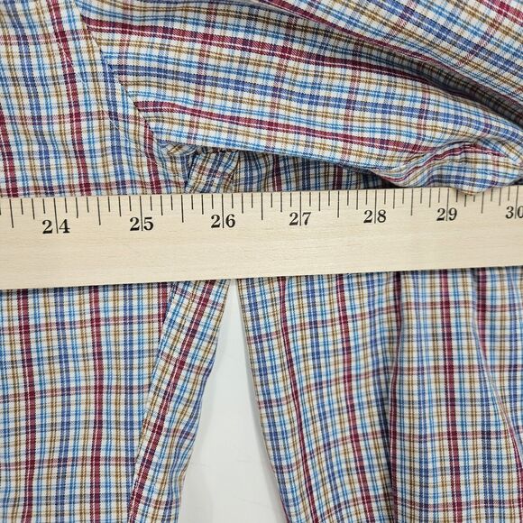 Peter Millar Shirt Mens Extra Large Plaid Blue Button Up Long Sleeve Preppy XL - Picture 8 of 10